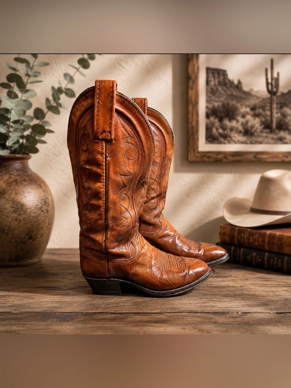 Dan Post 8.5D tan leather boot